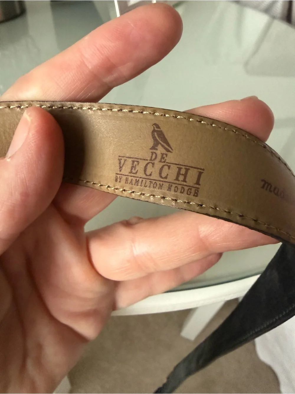 Vecchi by Hamilton Black Suede Women's Belt with Gold Hardware 36 in
